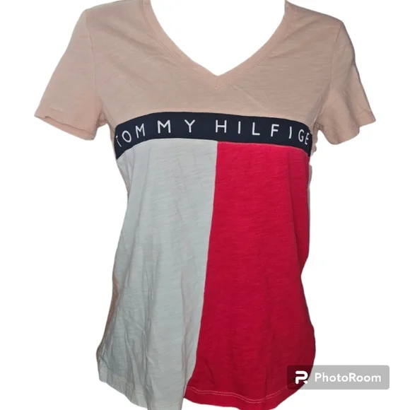 Tommy Hilfiger Color Block Short Sleeve Top - Picture 1 of 2
